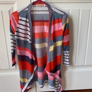 Stripe Cardigan sweater, 3/4 Sleeves, GUC